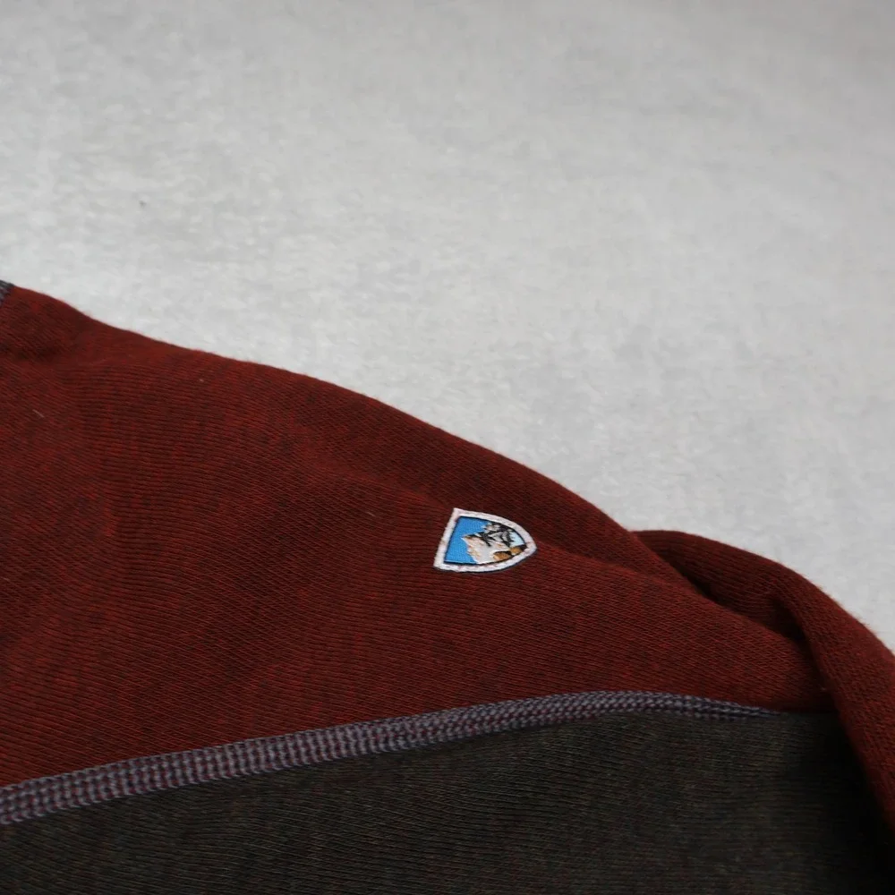 Kuhl Revel Sweater Mens Large‎ Red 1/4 Zip Pullover Fleece Knit Outdoor Hiking